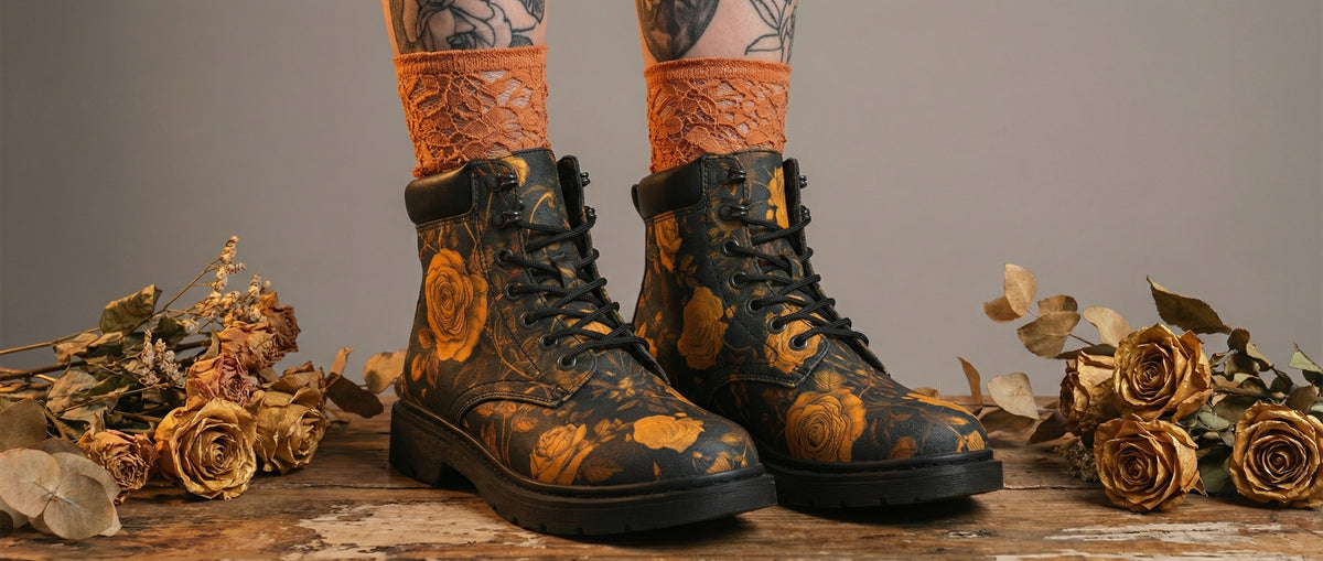 Golden Rose Romance Classic Boots from Botanical Classic Boots