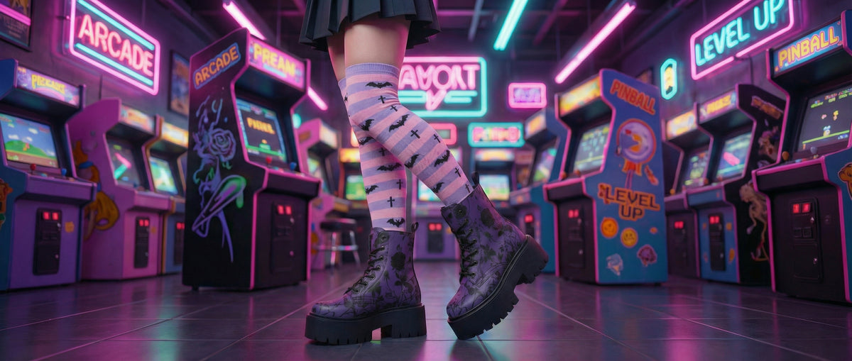 Amethyst Rose Romance Platform Boots from Platform Boots