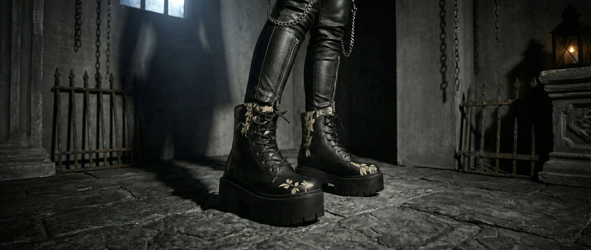 Black Night Ivy Platform Boots from Platform Boots