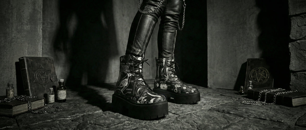 Raven Study Platform Boots from Platform Boots
