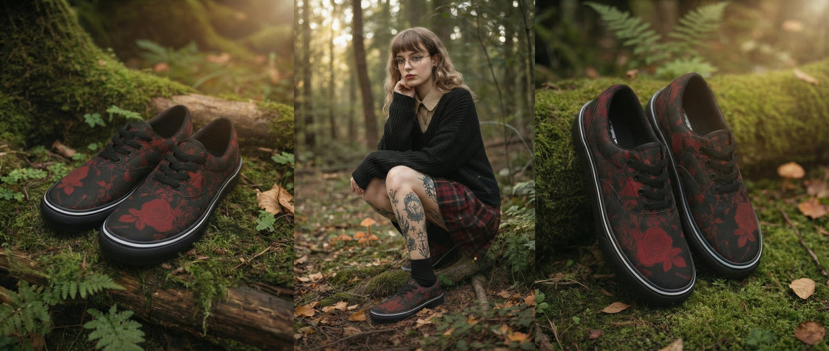 Blood Rose Romance Street Sneakers from Botanical Street Sneakers