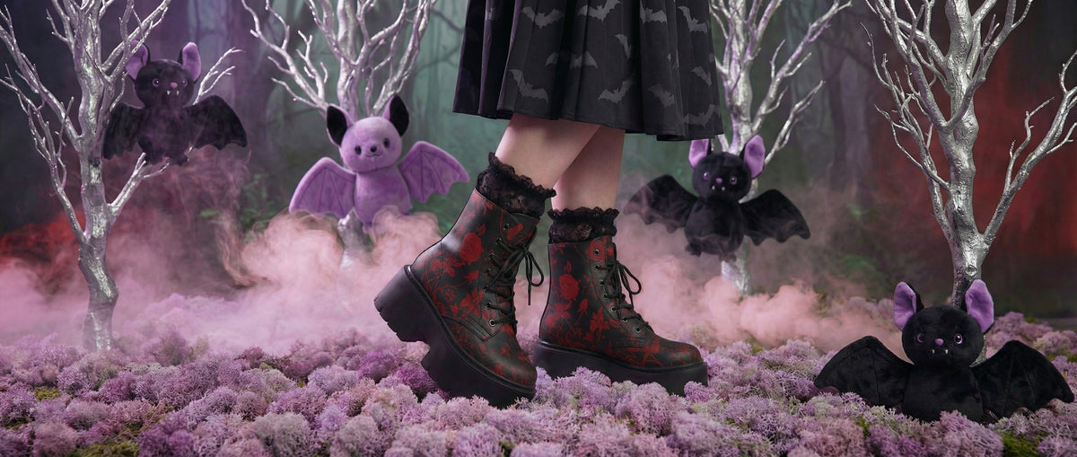 Blood Rose Romance Platform Boots from Botanical Platform Boots