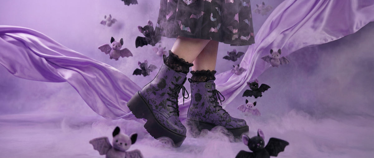 Amethyst Rose Romance Platform Boots from Botanical Platform Boots