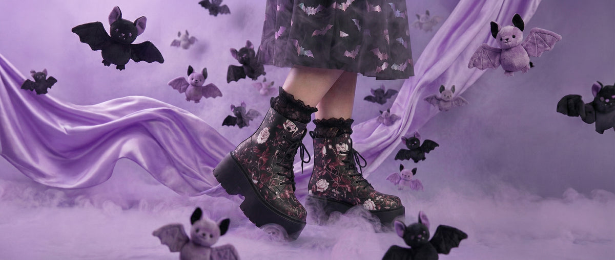 Crimson Rose Romance Platform Boots from Botanical Platform Boots