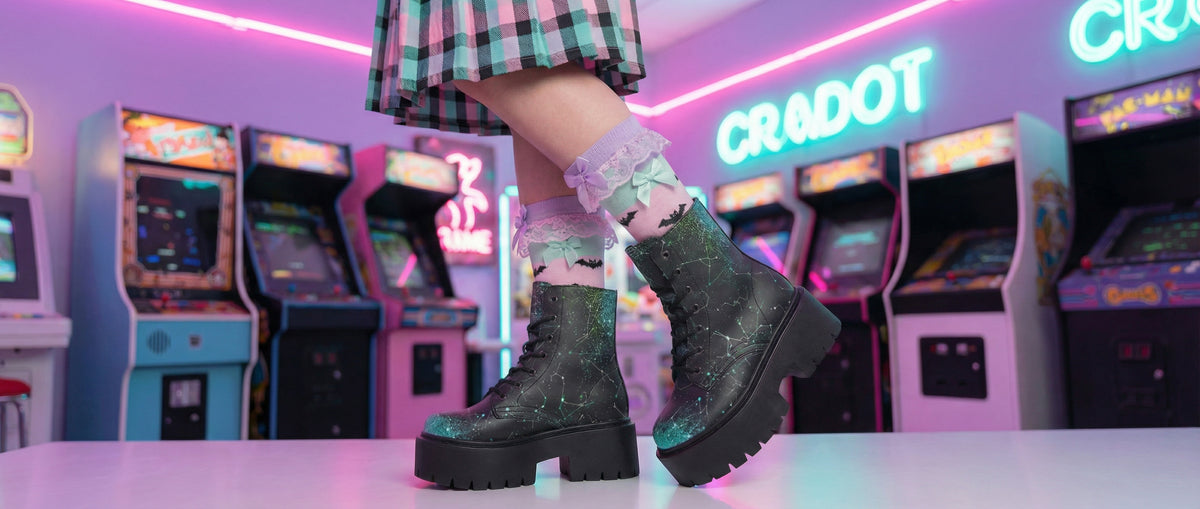 Teal Aurora Platform Boots from Celestial Platform Boots