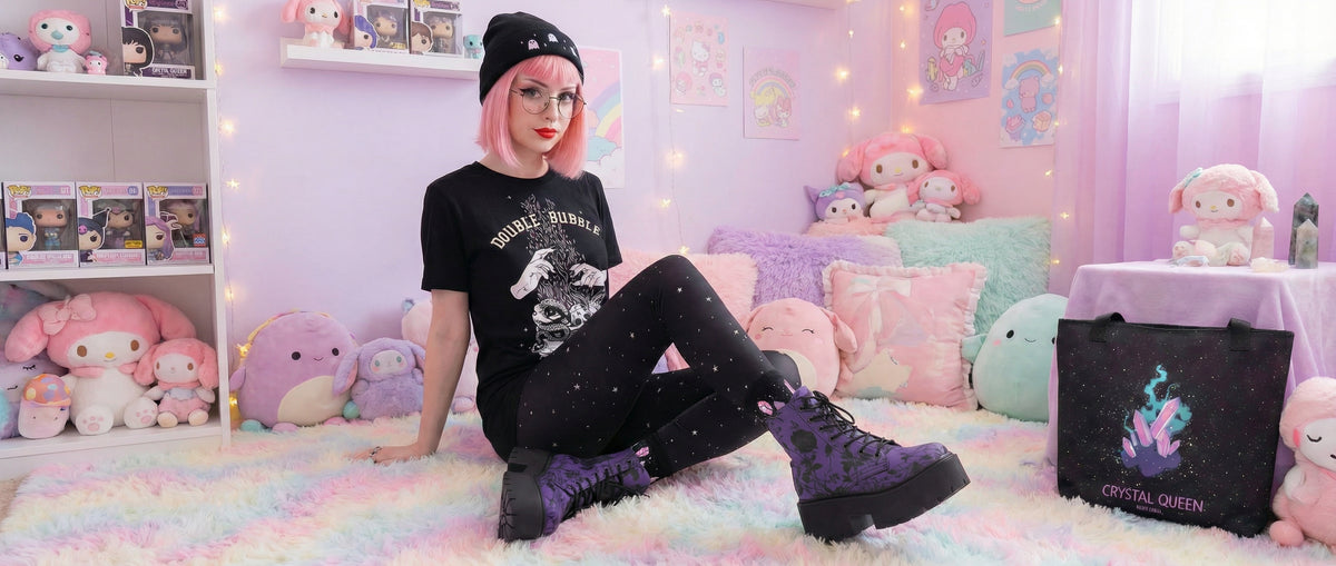 Amethyst Rose Romance Platform Boots from Platform Boots