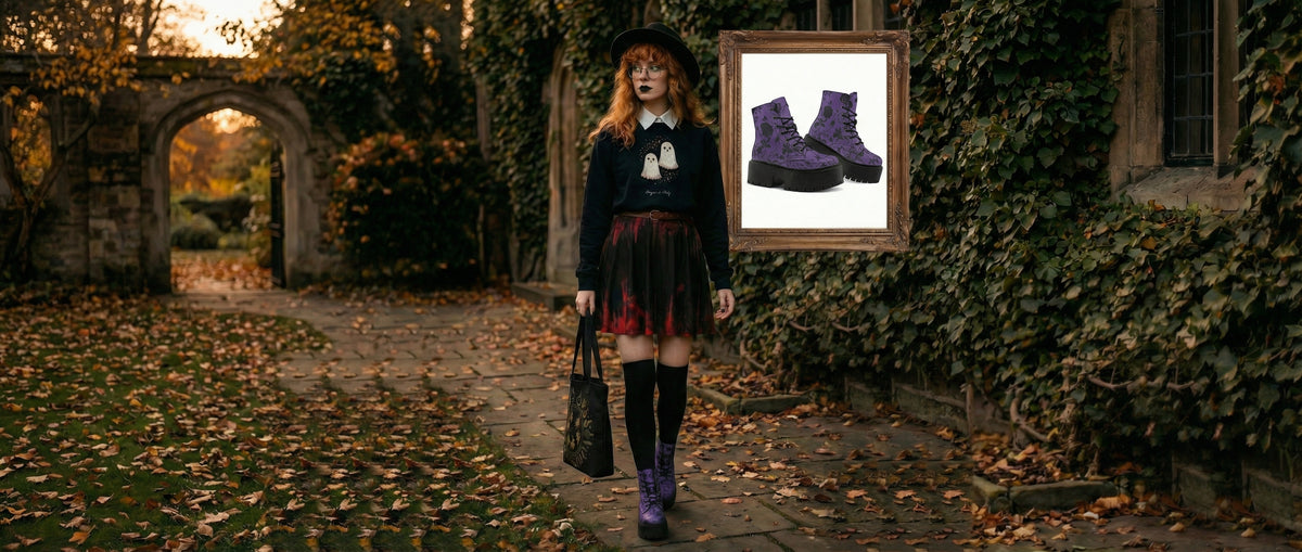 Amethyst Rose Romance Platform Boots from Platform Boots