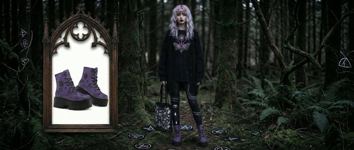 Amethyst Rose Romance Platform Boots from Platform Boots