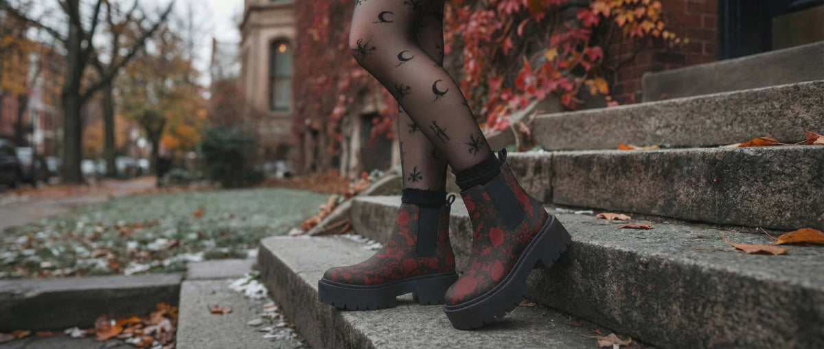 Blood Rose Romance Platform Chelsea Boots from Platform Chelsea Boots