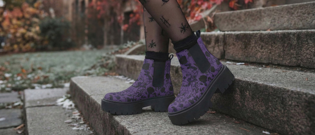 Amethyst Rose Romance Platform Chelsea Boots from Platform Chelsea Boots