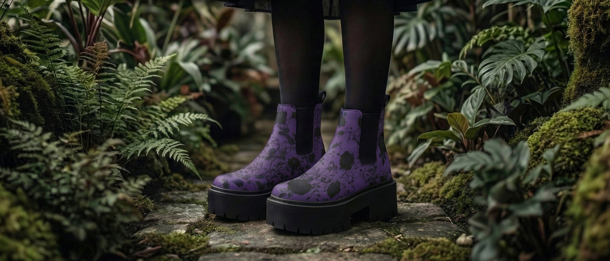Amethyst Rose Romance Platform Chelsea Boots from Platform Chelsea Boots