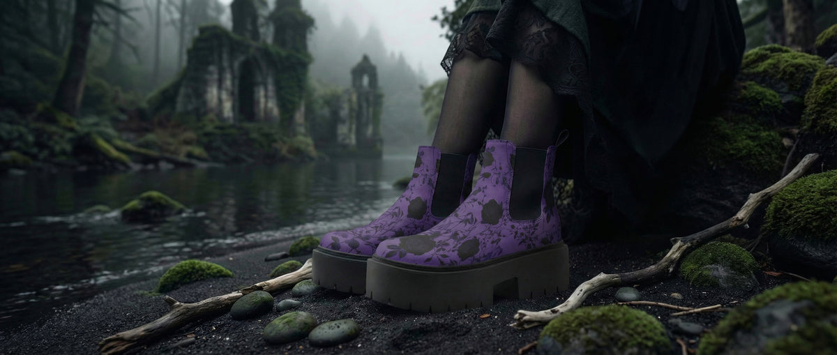 Amethyst Rose Romance Platform Chelsea Boots from Platform Chelsea Boots