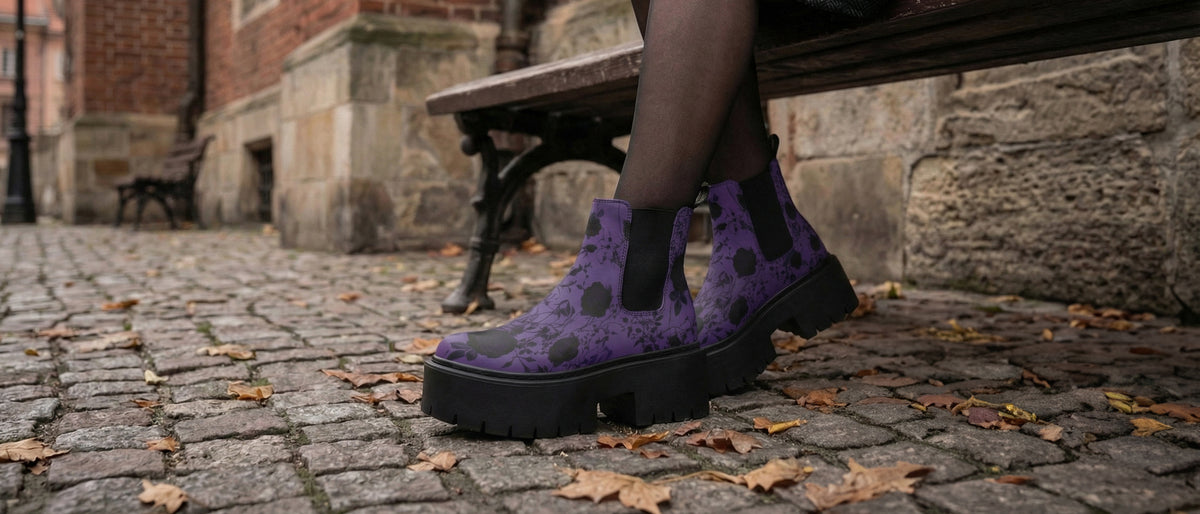 Amethyst Rose Romance Platform Chelsea Boots from Platform Chelsea Boots