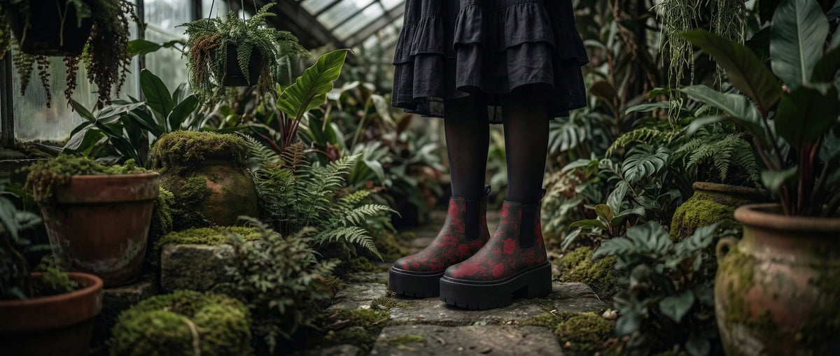 Blood Rose Romance Platform Chelsea Boots from Platform Chelsea Boots