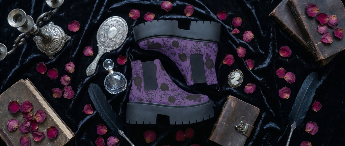 Amethyst Rose Romance Platform Chelsea Boots from Platform Chelsea Boots