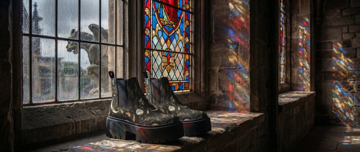 Moonlit Botanica Platform Chelsea Boots from Platform Chelsea Boots