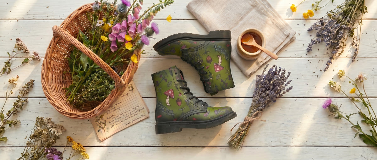 Green Herbology Boots from Botanical Boots