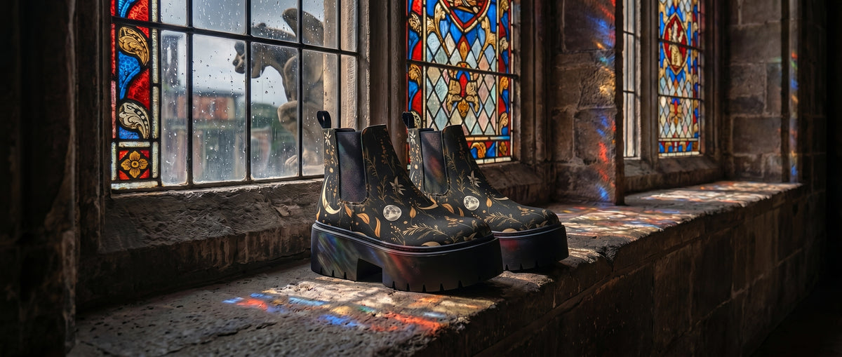 Moonlit Botanica Platform Chelsea Boots from All Boots