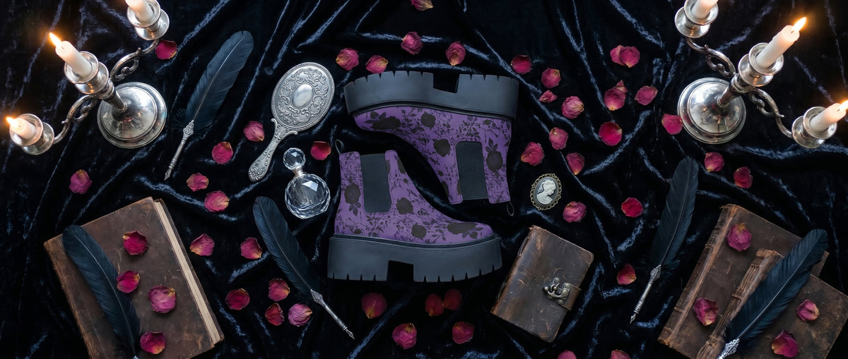 Amethyst Rose Romance Platform Chelsea Boots from All Boots