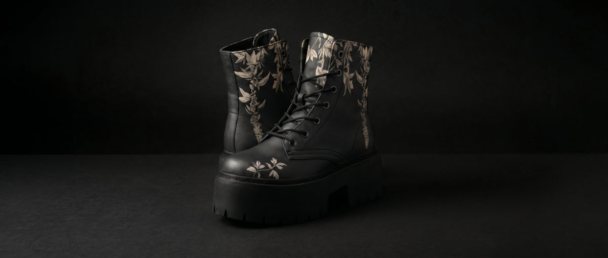 Black Night Ivy Platform Boots from Platform Boots