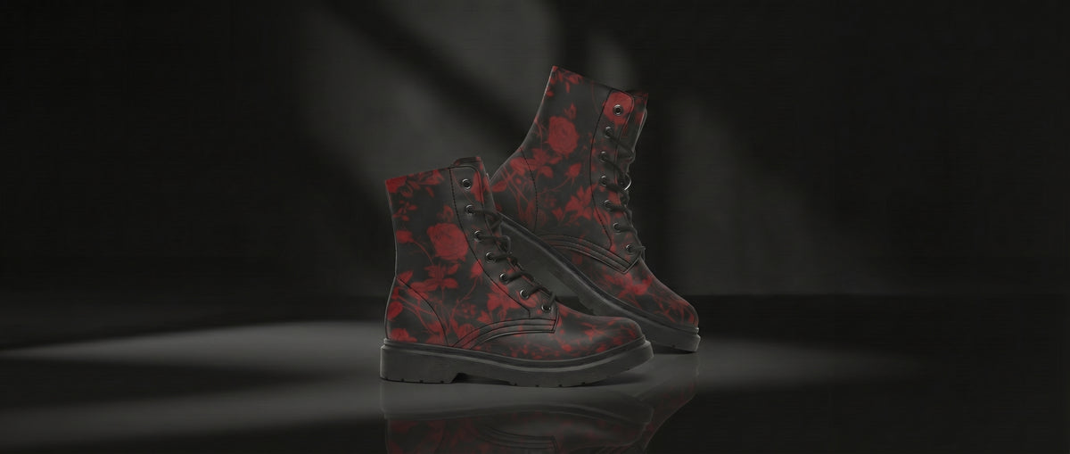 Blood Rose Romance Boots from Botanical Boots