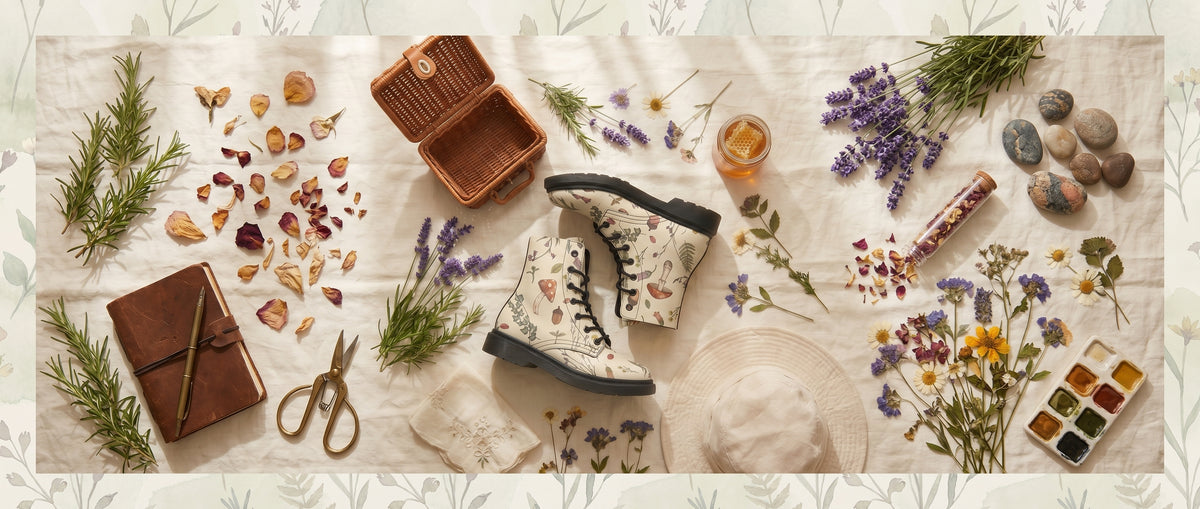 Beige Herbology Boots from Botanical Boots