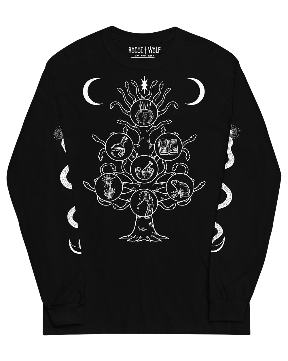 Tree of Life Long Sleeve Unisex Tee: Witchy Pagan Gothic Clothing - Alternative Occult Vegan - On Demand Eco-friendly Sustainable Fashion