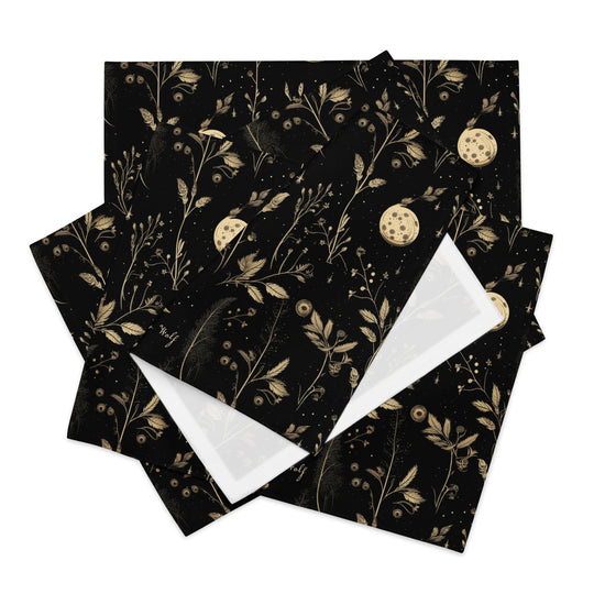 Twilight Garden Placemat Set of 4 - Witchy Dinner Placemats - Dark Academia Botanical  Goth Table Setup - Gothic Kitchen Home Decor
