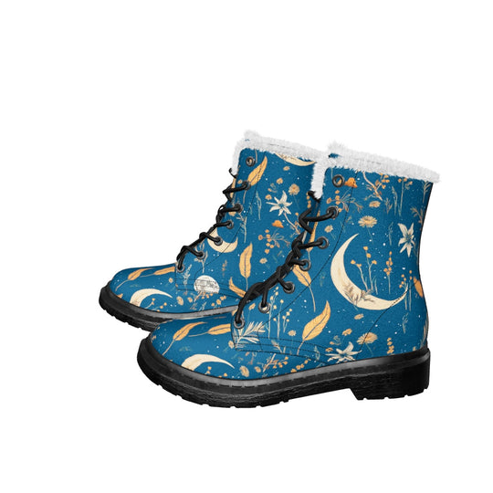 Blue Moonlit Botanica Winter Boots