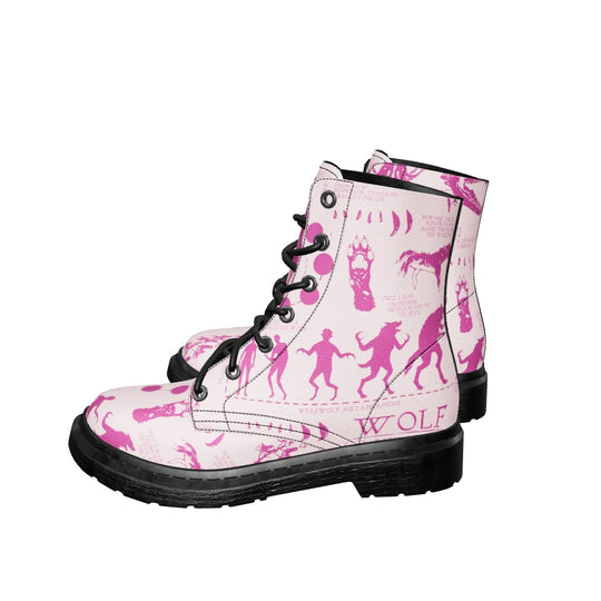 Pink Wolf Study Boots