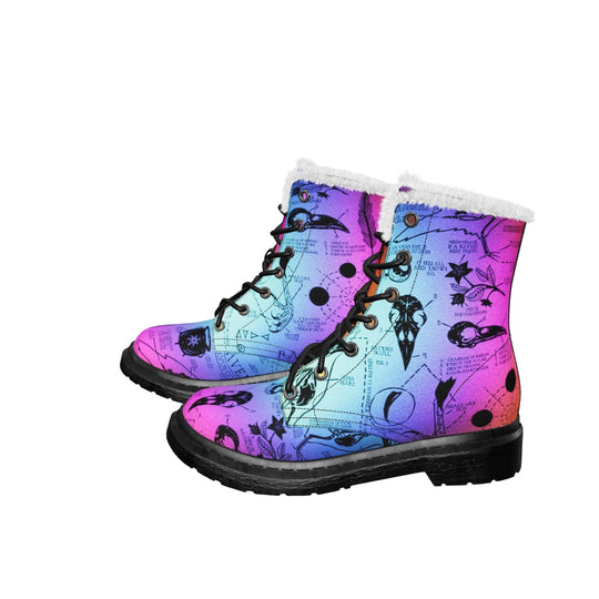 Rainbow Raven Study Winter Boots