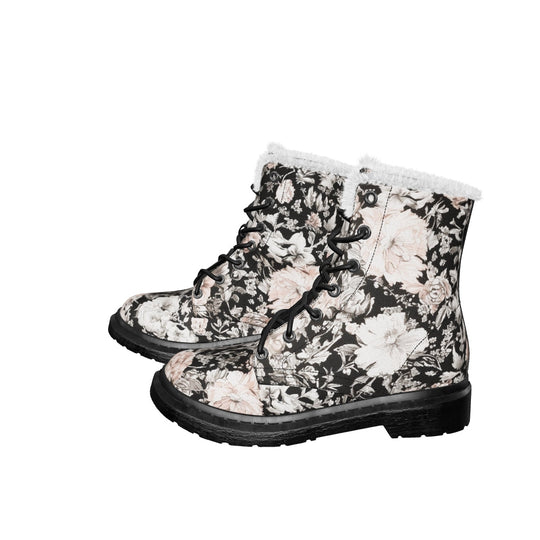 Vintage Peonies Winter Boots