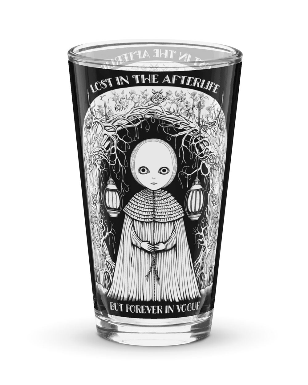 Lost in the Afterlife Pint Glass - Gothic Witchy Kitchenware Grunge Aesthetic Decor Gothic Kitchen Glassware Halloween Gifts