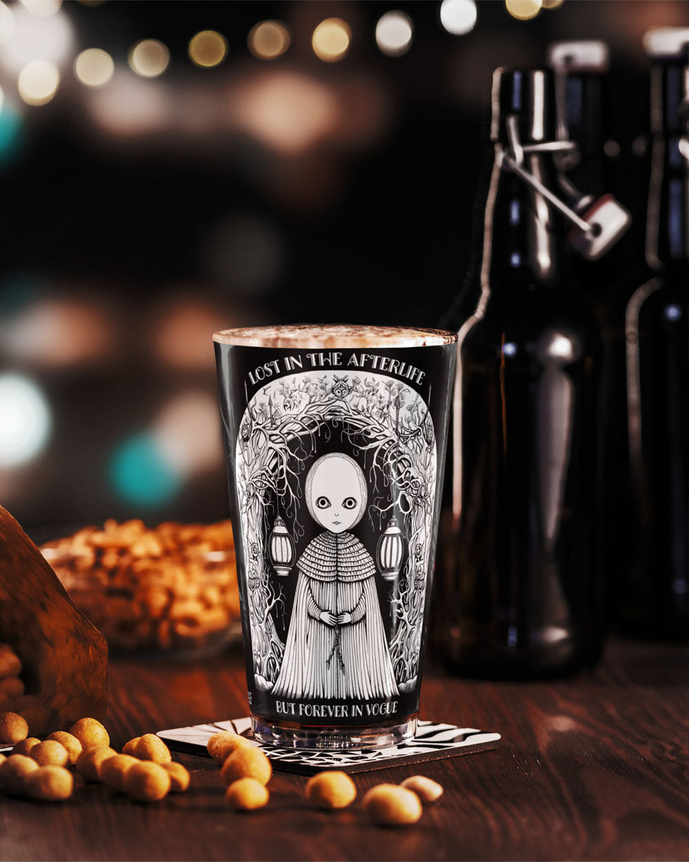 Lost in the Afterlife Pint Glass - Gothic Witchy Kitchenware