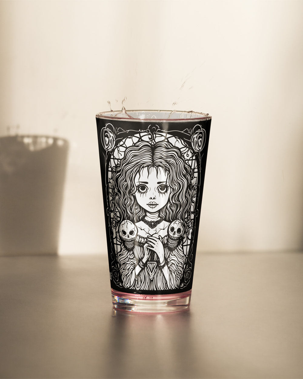 16oz Glass Cup/ Anime Inspired Glass Cup/ SG / Glass Cup with Lid/ Anime Cup