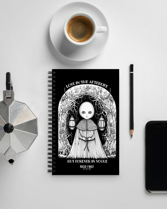 Lost in the Afterlife Spiral Notebook - Gothic Journal for Women Spooky Stationery Halloween Gifts