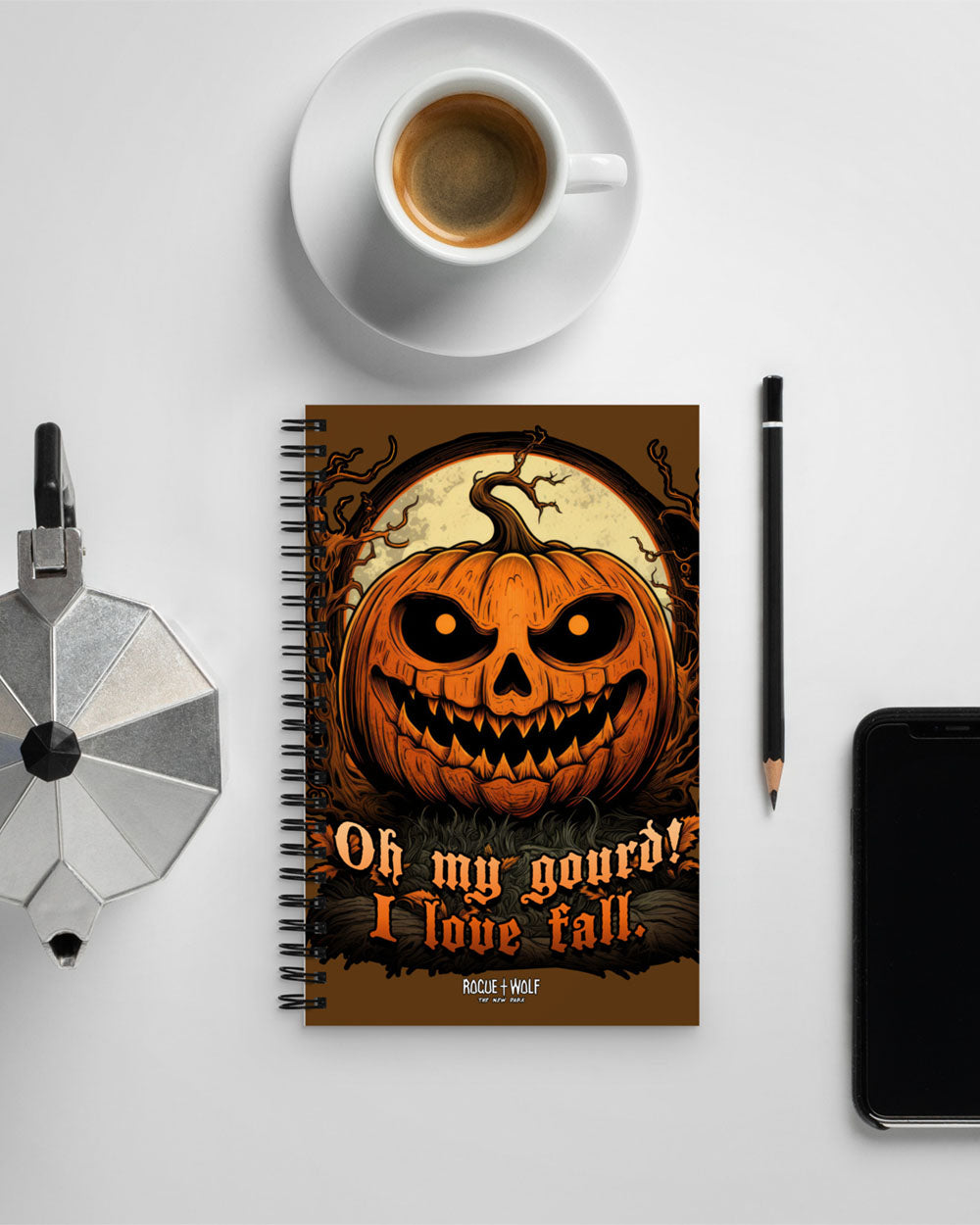 OMG! Spiral Notebook - Gothic Stationery for Home Office School & College Cute Spooky Journal For Women Halloween Gifts