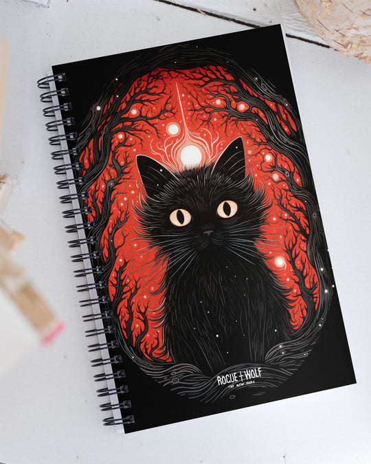 The All-Seeing Spiral Notebook - Gothic Home Office Stationery Journal For Women Halloween Gifts