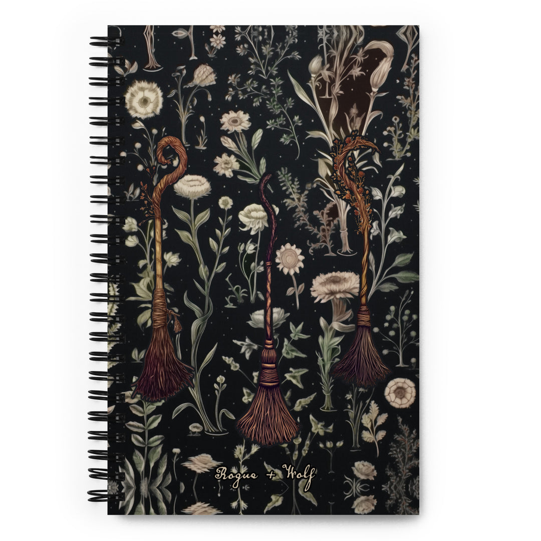Witches' Broomsticks Spiral Notebook - Botanical Witchy Journal Uni & –  Rogue + Wolf