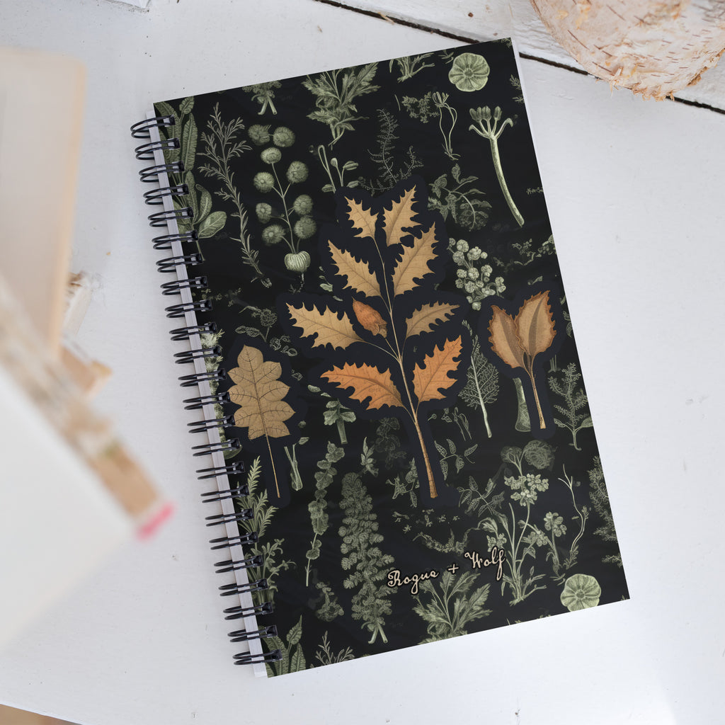 Autumn Memoir Spiral Notebook - Botanical Witchy Journal Uni & College Dark  Academia Essentials - Gothic Stationery