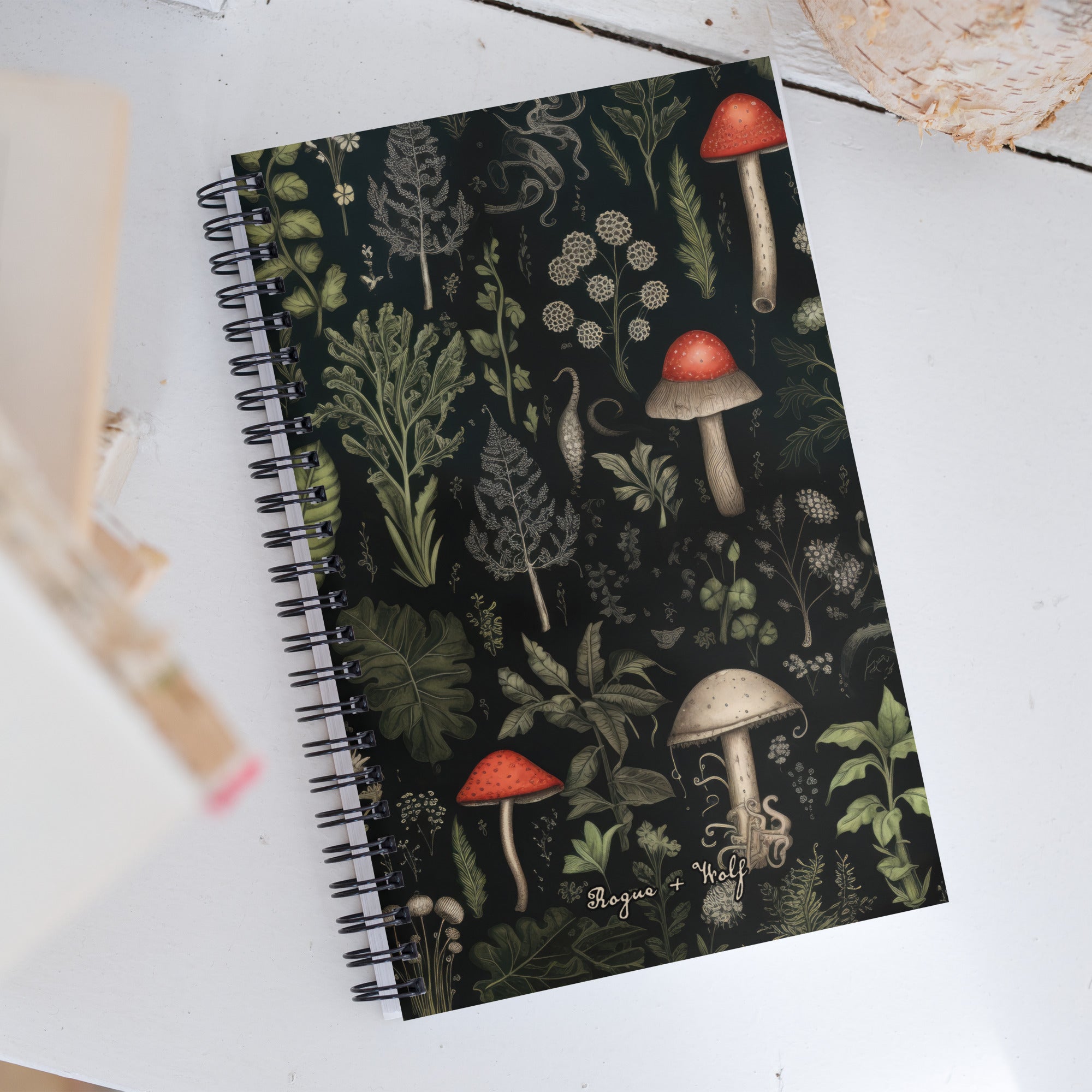 Foraging Spiral Notebook – Rogue + Wolf Cardboard Gothic Grimoire Notebook