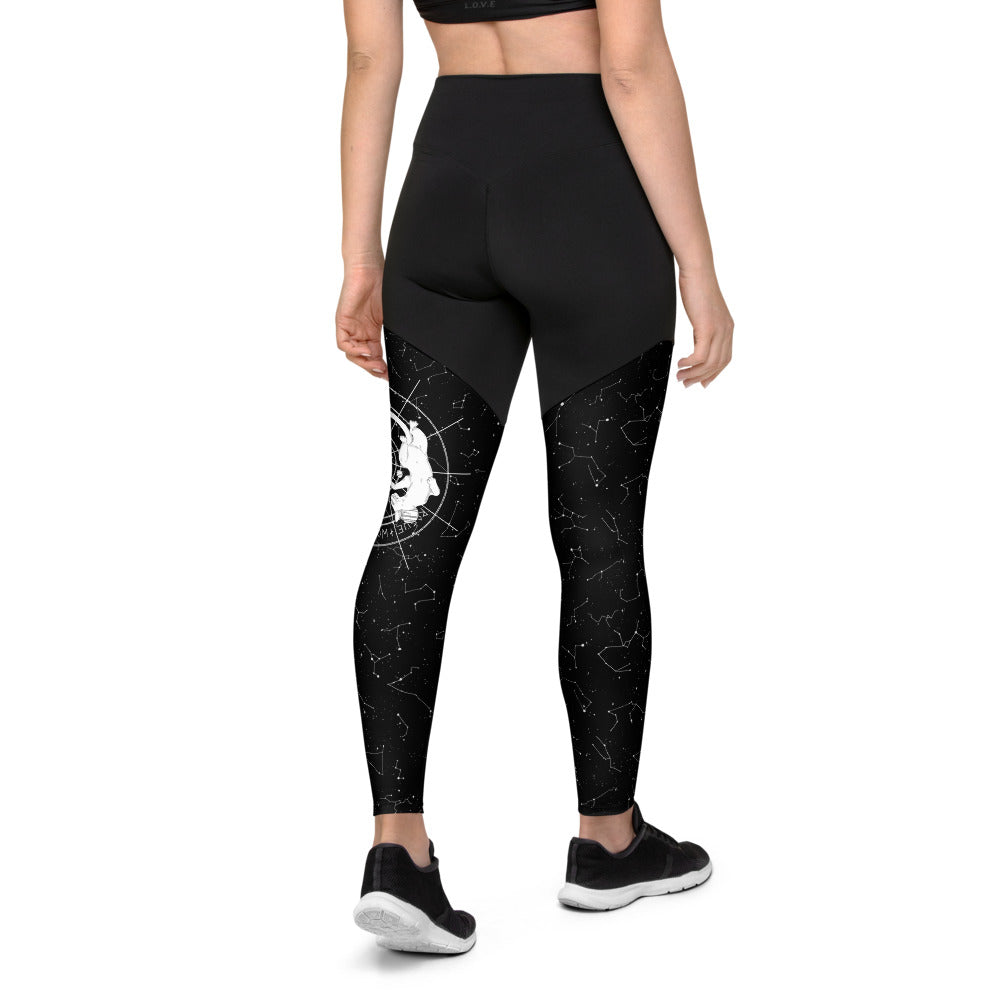 Purr Nebula Sports Leggings - Slimming Effect Compression Fabric with Bum-lift cut - UPF 50+ Protection Vegan Gym & Yoga Essentials
