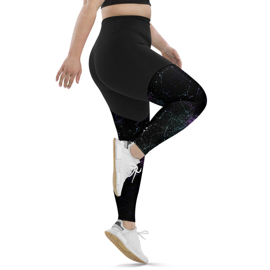 Aurora Sports Leggings - Slimming Effect Compression Fabric with Bum-lift cut - UPF 50+Protection Vegan Activewear