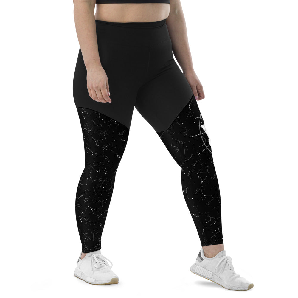 Aurora Sports Leggings - Slimming Effect Compression Fabric with Bum-lift  cut - UPF 50+Protection Vegan Activewear