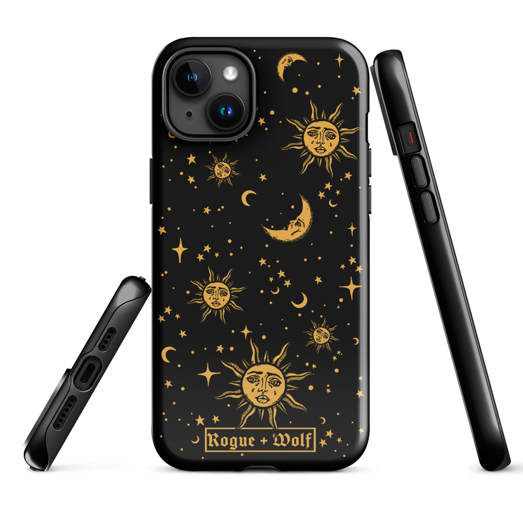 Celestial Tough Phone Case for iPhone - Shockproof Anti-scratch Witchy Goth Phone Accessories Cover