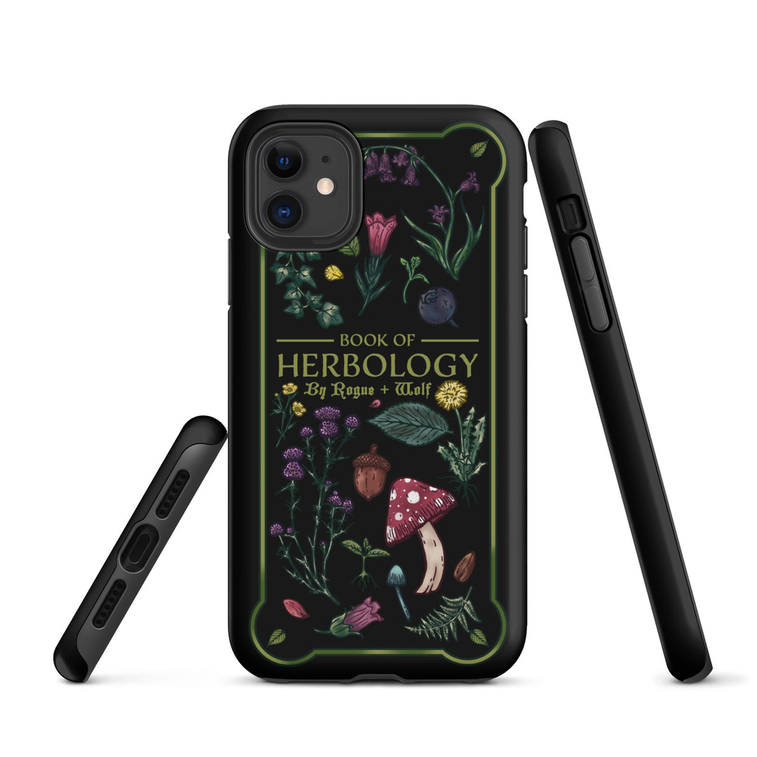 Book of Herbology Tough Phone Case for iPhone - Shockproof Witchy Phone Accessories Anti-scratch Goth Cover