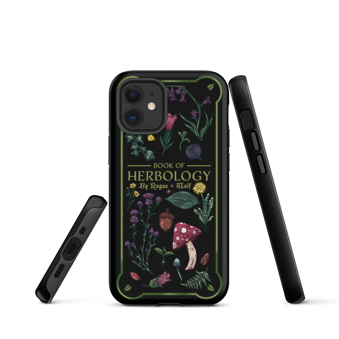 Book of Herbology Tough Phone Case for iPhone - Shockproof Witchy Phone Accessories Anti-scratch Goth Cover