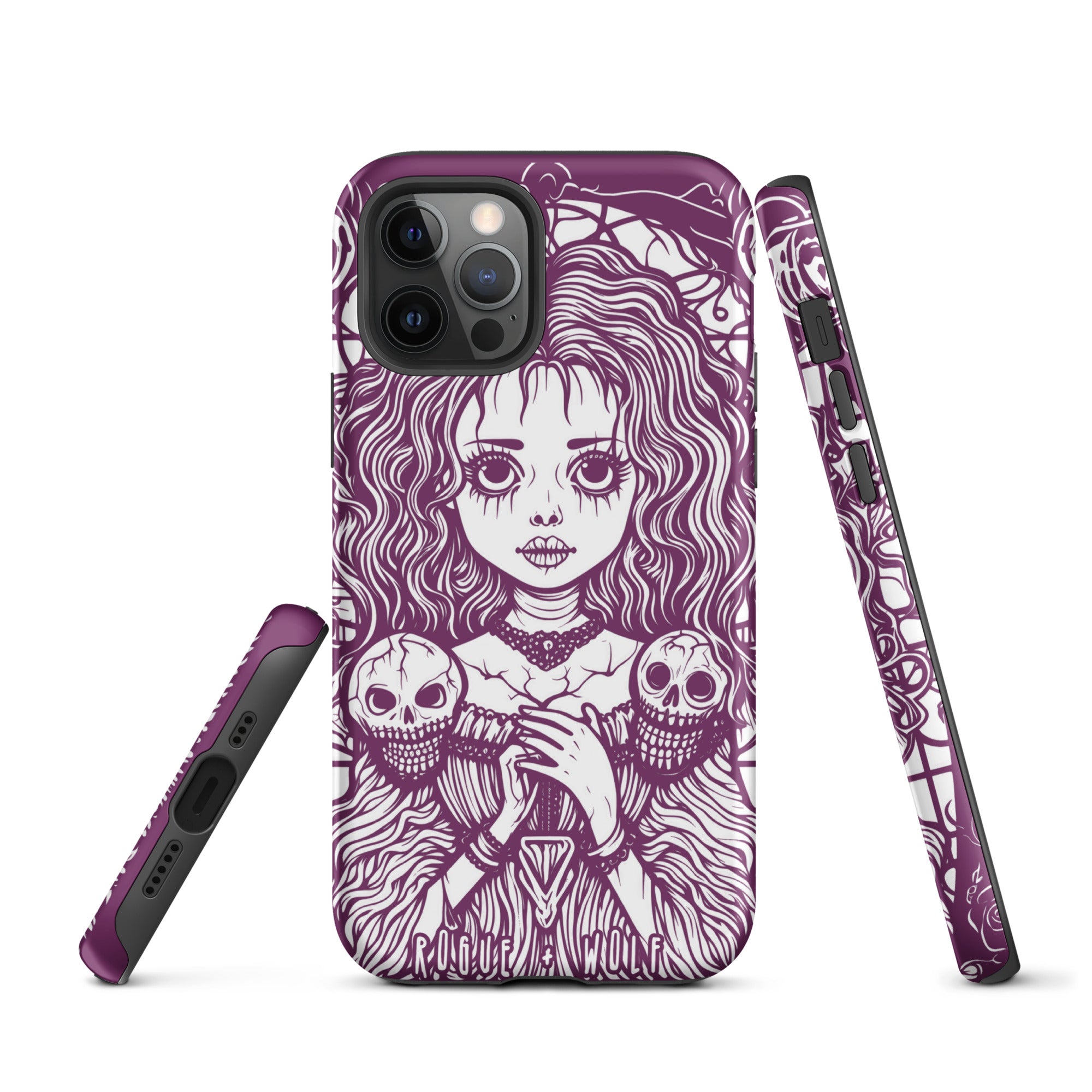 Cursed to Love Tough iPhone Case Shockproof Witchy Case Goth Cell Phone Accessories Cool Gothic Christmas Gifts