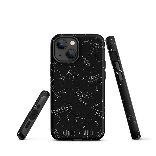 Stellar Tough Phone Case for iPhone - Constellations Magical Witchy Goth Cell Phone Cover Anti-Scratch Cool Gothic Gift