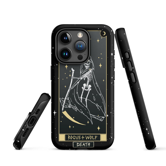 Death Tarot Tough Phone Case for iPhone - Witchy Shockproof Anti-scratch Goth Accessory Cover Occult Gothic Gifts